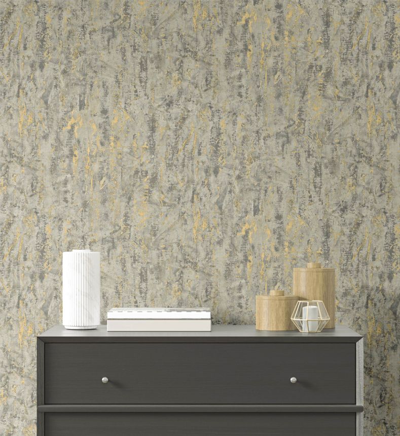 Luxuriöse graue strukturierte Vliestapete, 57607, Aurum II, Limonta