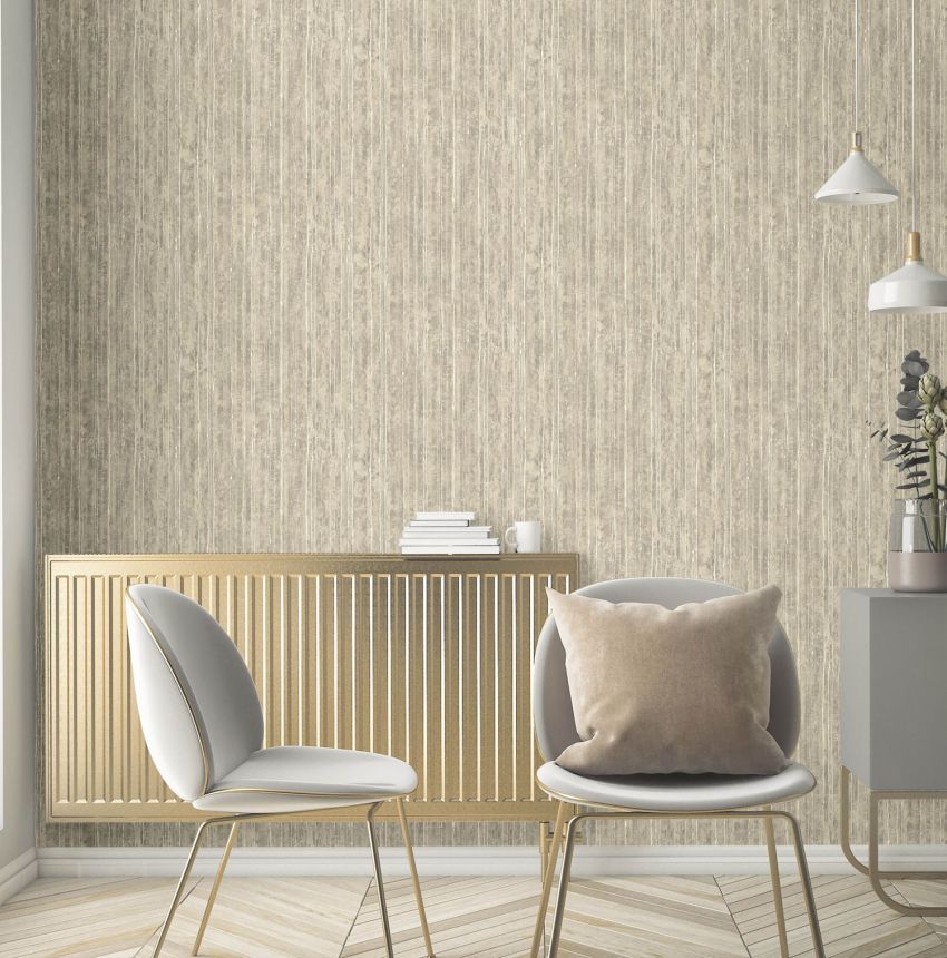 Beige gestreifte Luxustapete, 57721, Aurum II, Limonta