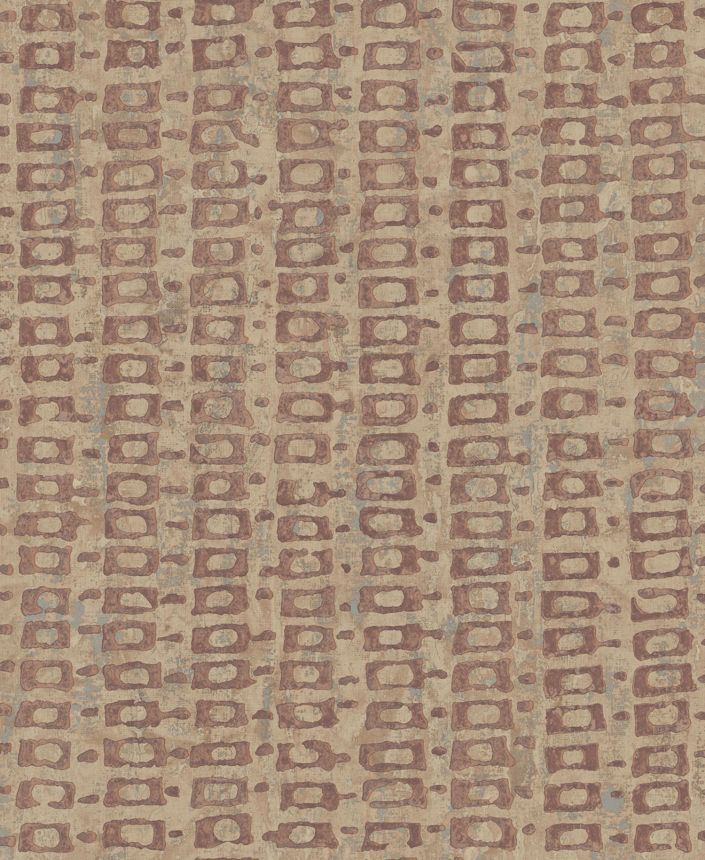 Bronzefarbene Luxustapete mit geometrischen Mustern, 58725, Aurum II, Limonta
