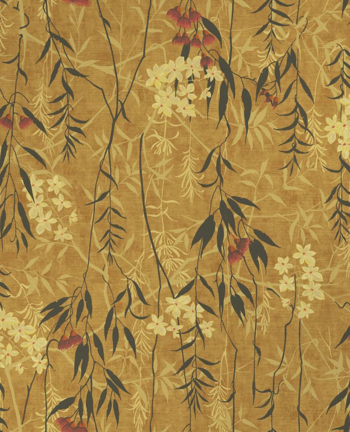 Senffarbene Vliestapete mit Blumen, 120610, Retreat, Graham&Brown Premium