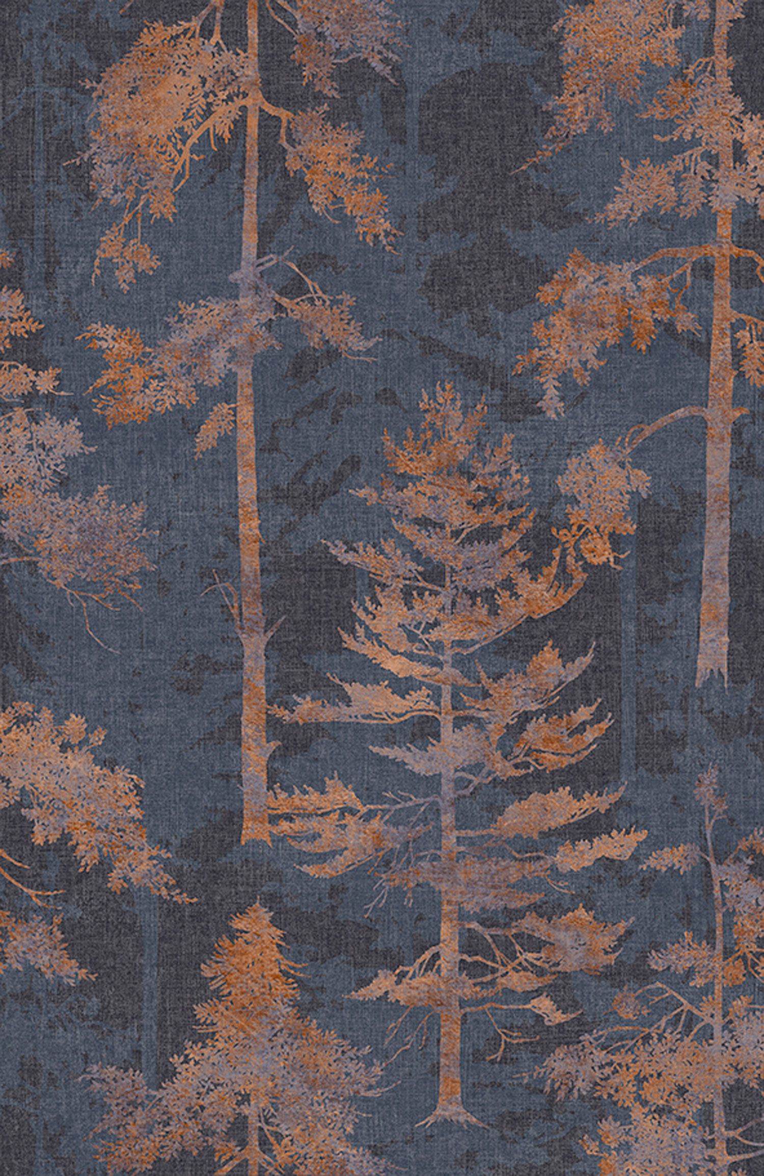 Blaubraune Vliestapete, Wald, Bäume, 121427, New Eden, Graham&Brown Premium