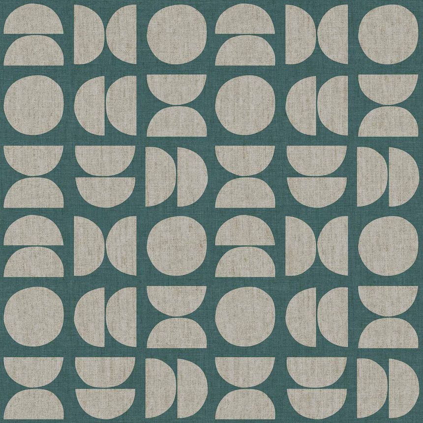 Türkise Vliestapete, geometrisches Muster, 30155, Energie, Cristiana Masi by Parato