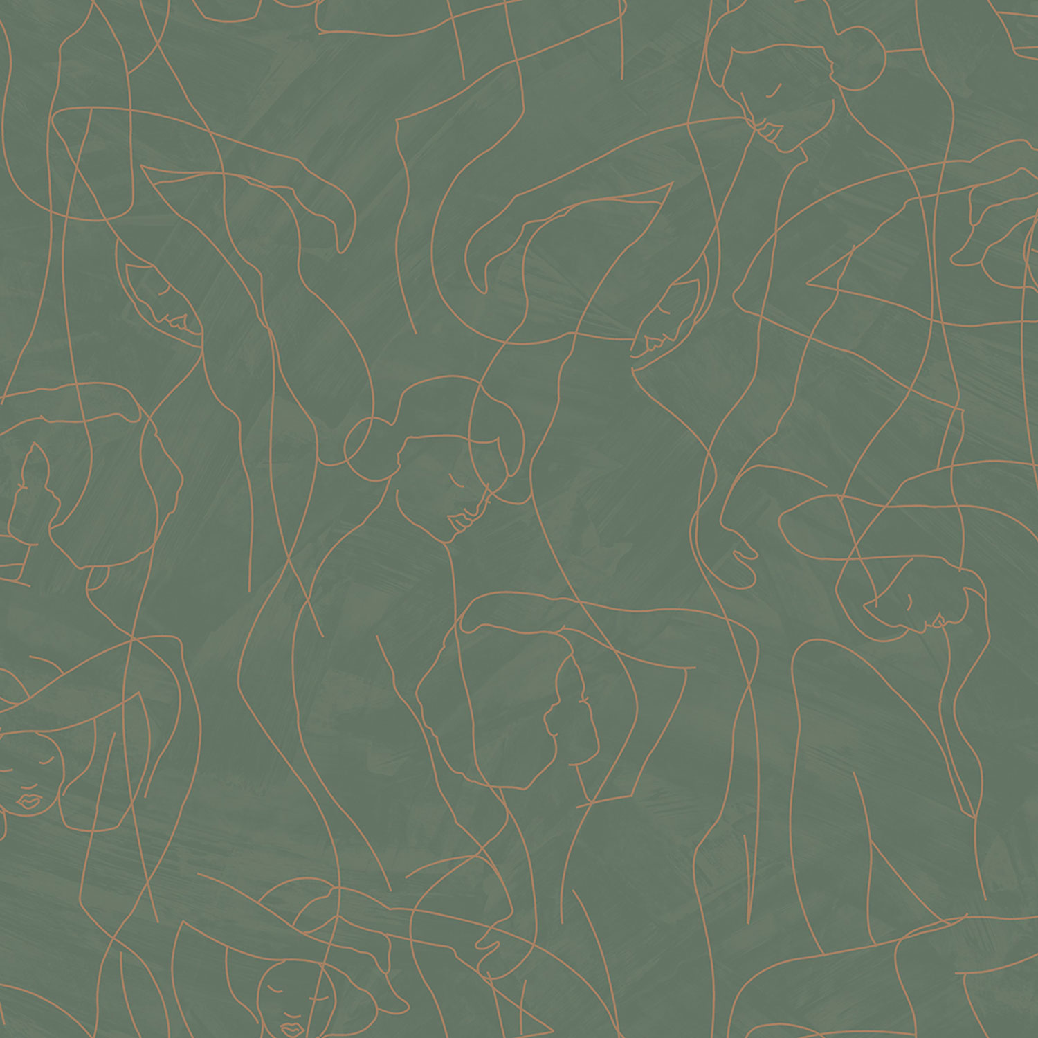 Grafische Vliestapete, Figurenumrisse, grün, SO27047, Soleado, Decoprint