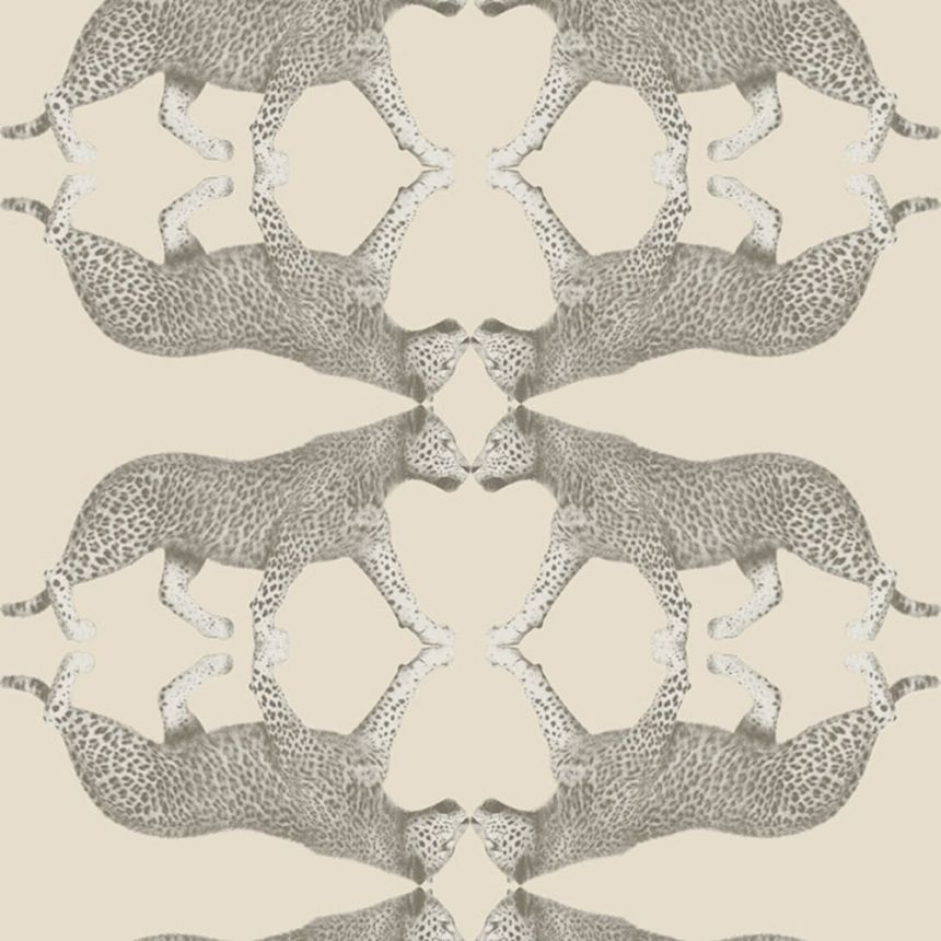 Vliestapete, creme-silber, Leopard, NHW1032, Perla, Decoprint