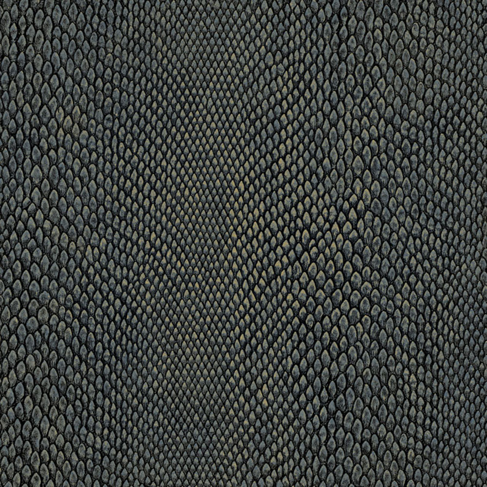 Vliestapete, blau-gold, Schlangenhaut-Imitat, NHW1038, Perla, Decoprint