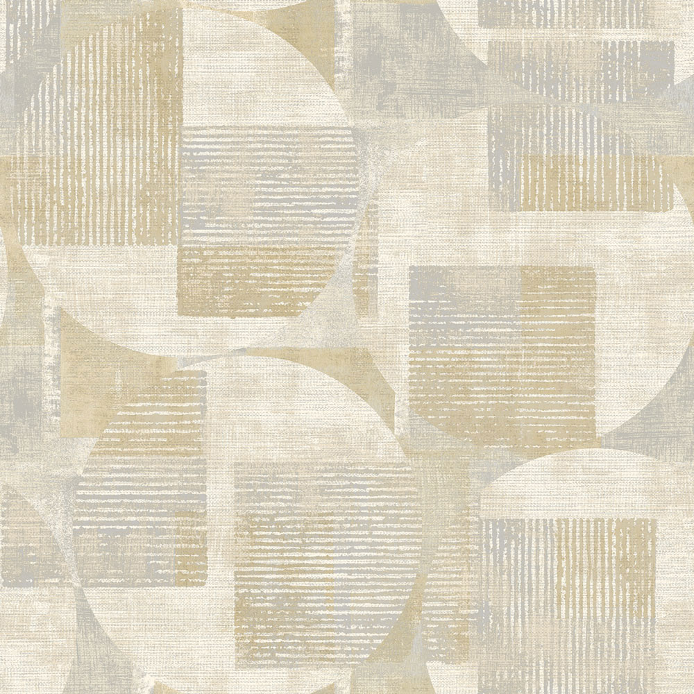 Grau-ockerfarbene geometrische Vliestapete, RE25161, Reflect, Decoprint