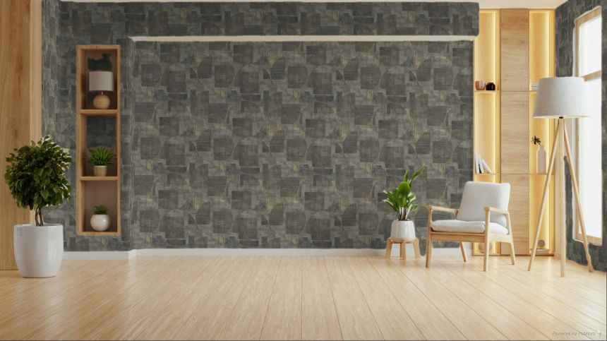 Braungraue geometrische Vliestapete, RE25163, Reflect, Decoprint
