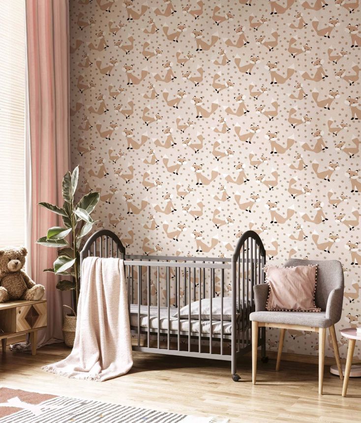 Beige Kindertapete mit Tieren, 17119, MiniMe, Cristiana Masi by Parato