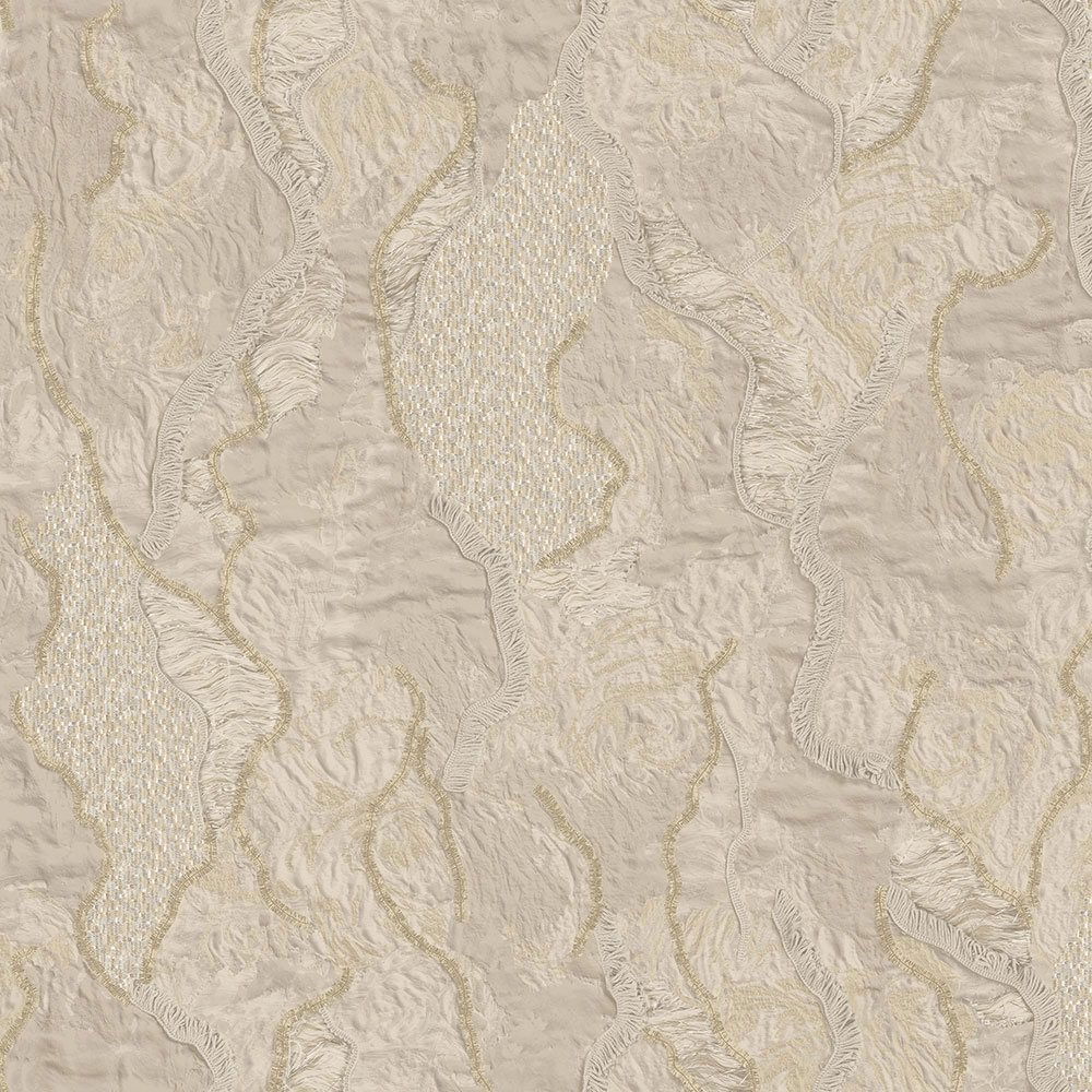 Luxuriöse beige-goldene Vliestapete, Stuckputz, Z34907, Elie Saab 2