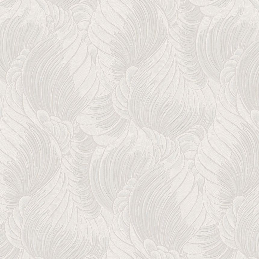 Luxuriöse cremefarbene Vliestapete mit Blättern, Z34910, Elie Saab 2