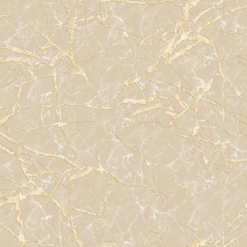 Luxuriöse beige-goldene Vliestapete, Marmorimitat, Z34919, Elie Saab 2