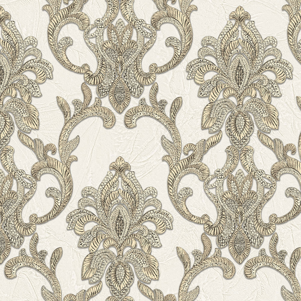 Luxuriöse cremefarbene Barocktapete, Z34933, Elie Saab 2
