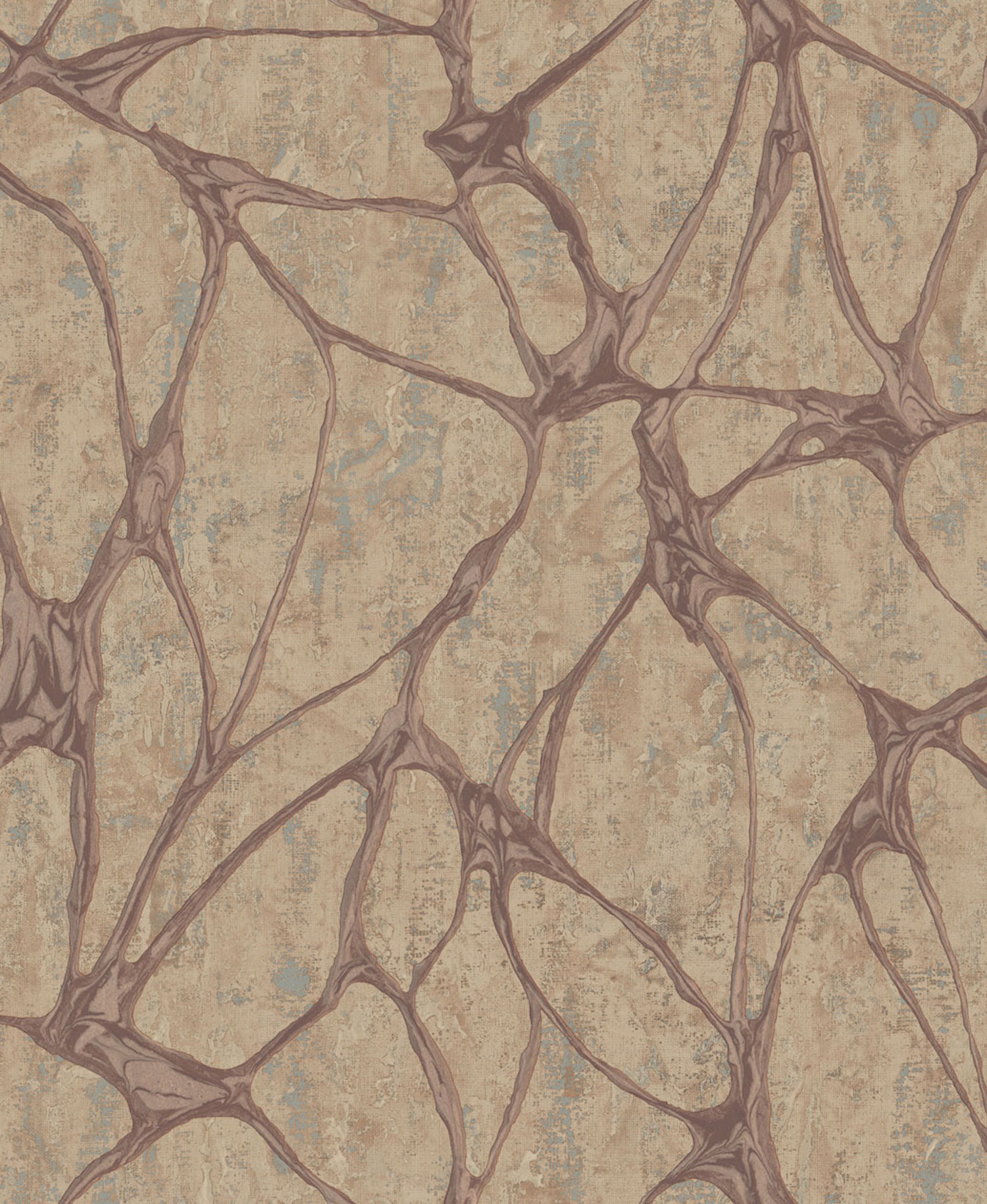 Bronzefarbene Luxustapete mit markantem Metallic-Muster, 56825, Aurum II, Limonta