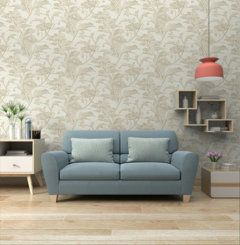 Weiß-goldene florale Vliestapete, 340130, Gilded, Eijffinger