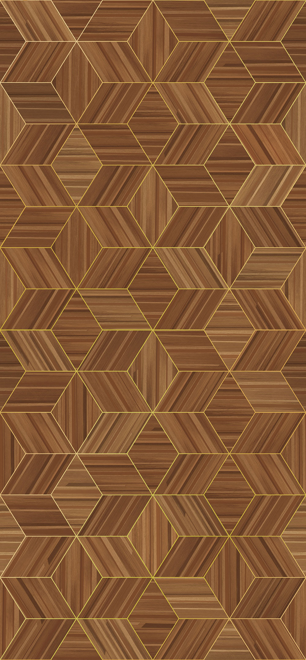 Bildtapete mit geometrischem Motiv in Wandpaneel-Optik, 340181, Gilded, Eijffinger