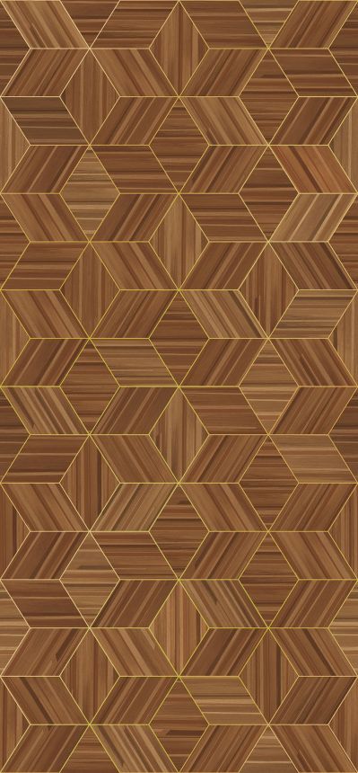 Bildtapete mit geometrischem Motiv in Wandpaneel-Optik, 340181, Gilded, Eijffinger