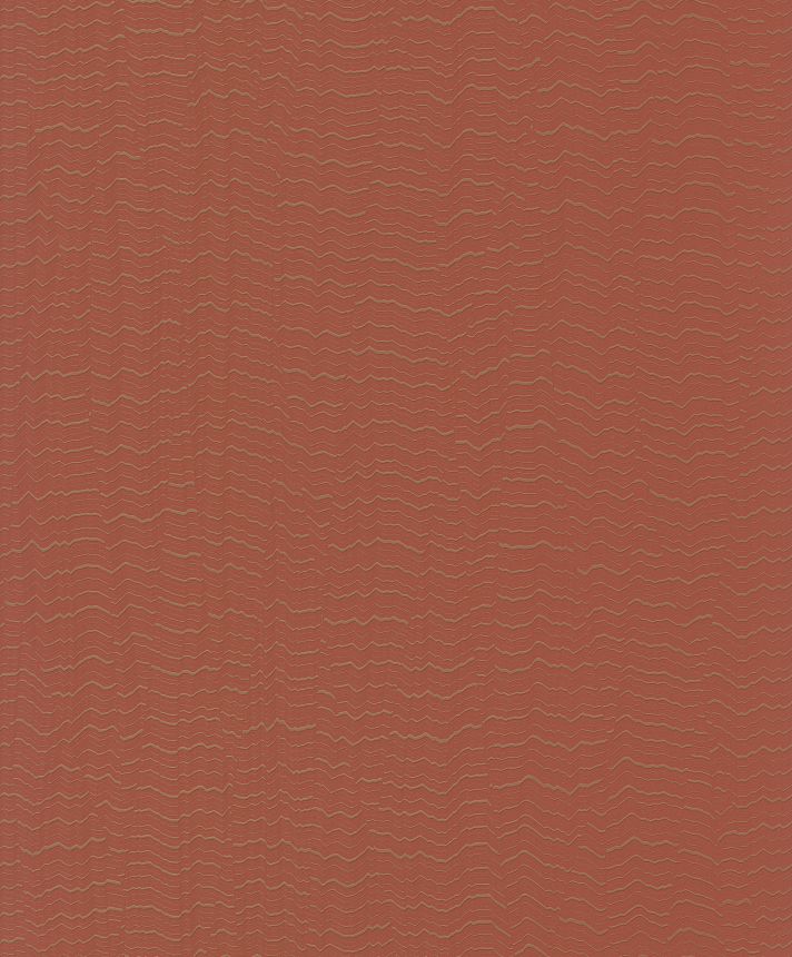 Ziegelrote Vliestapete, Wellen, BZ3409, Belize, Grandeco