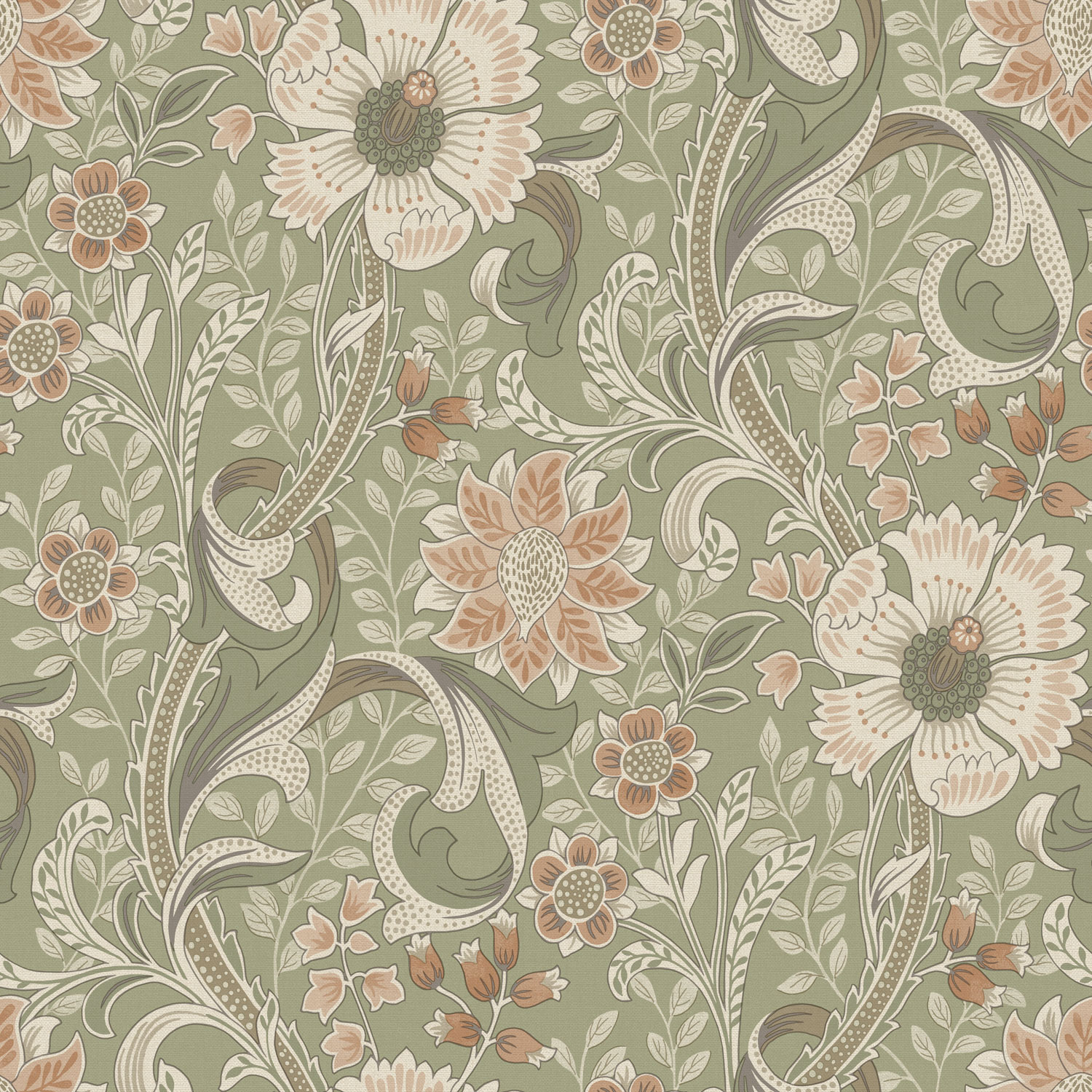 Vliestapete, grün, Blumen, PH3107, Perfect Harmony, Grandeco