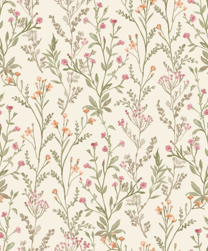 Vliestapete, braun-grün, Blumen, PH3207, Perfect Harmony, Grandeco