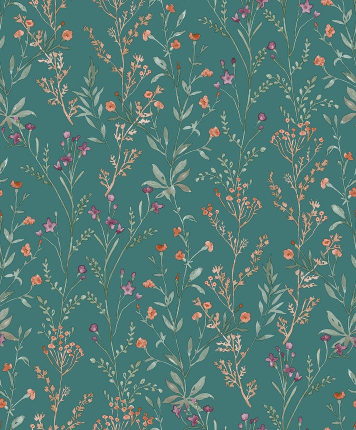 Vliestapete, türkis, Blumen, PH3209, Perfect Harmony, Grandeco