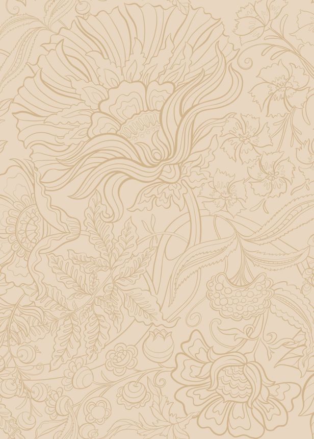 Florale Vlies-Fototapete, beige, 159411, Bloom, Esta Home