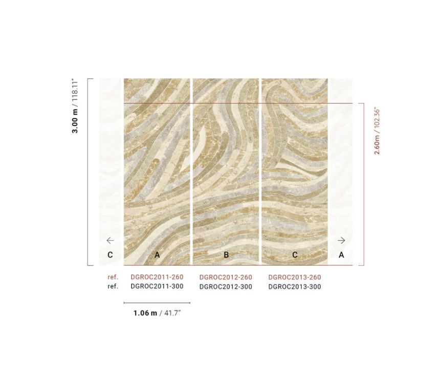 Geometrische Fototapete, beige, DGROC2012-300, Rock, Masureel