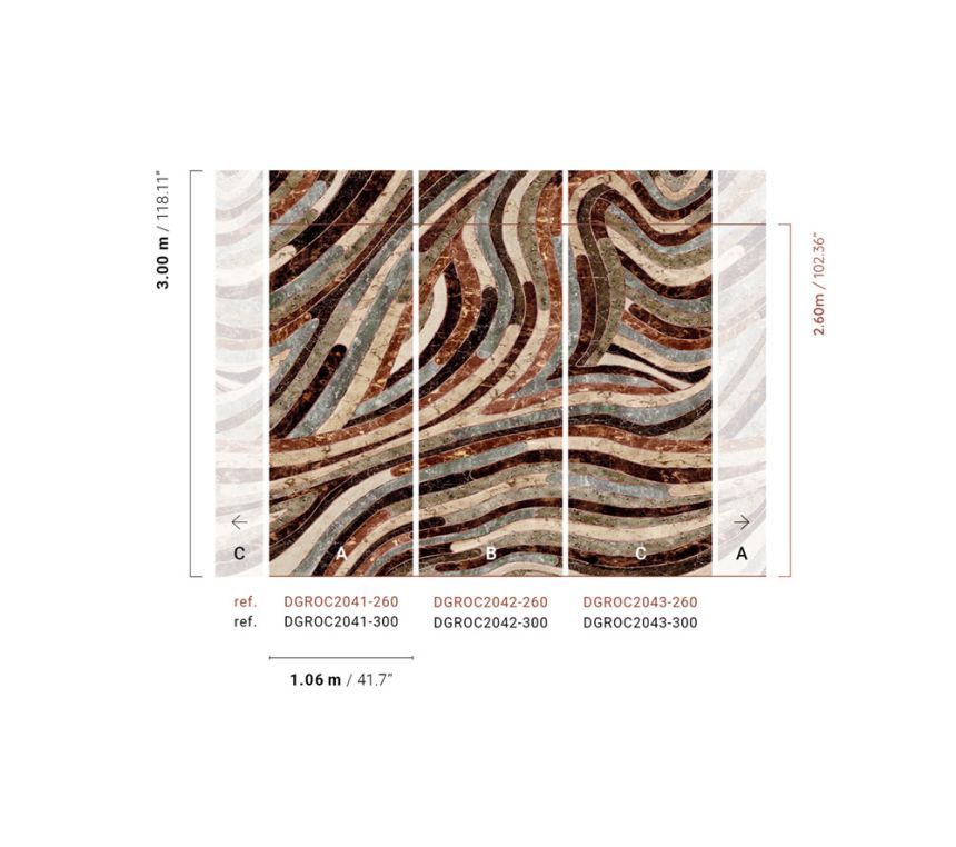 Geometrische Fototapete, grau-braun, DGROC2043-300, Rock, Masureel