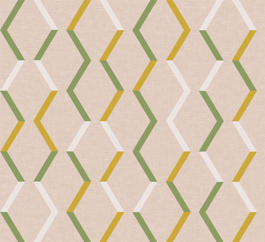 Geometrische Vliestapete, beige, JOY002, Joy, Masureel