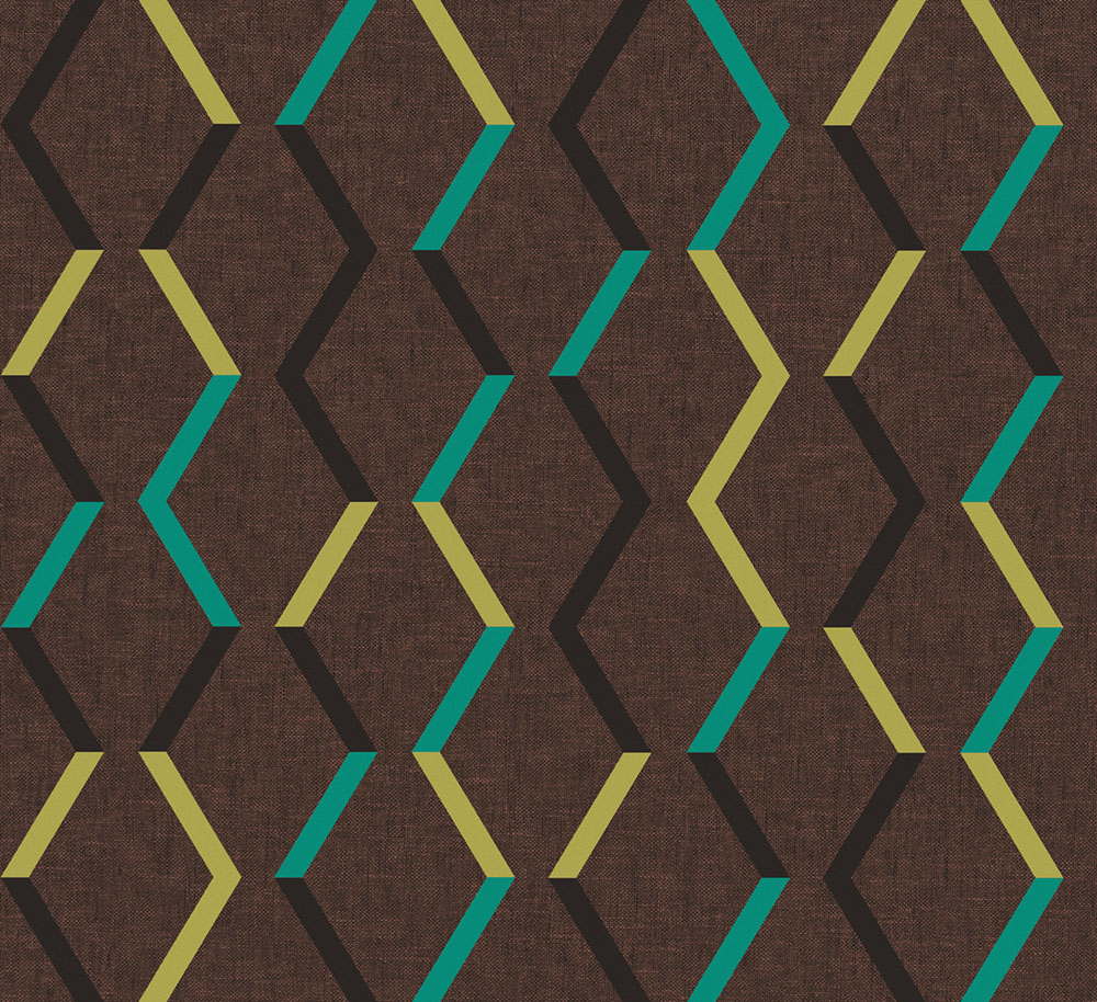 Geometrische Vliestapete, braun-bronze, JOY003, Joy, Masureel