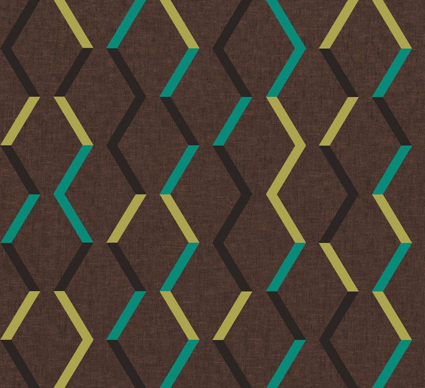 Geometrische Vliestapete, braun-bronze, JOY003, Joy, Masureel