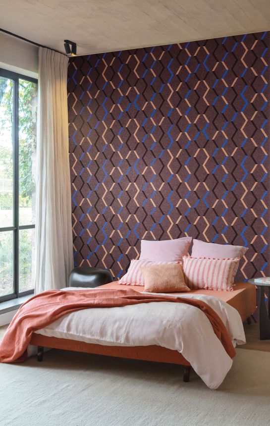 Geometrische Vliestapete, braun-bronze, JOY003, Joy, Masureel