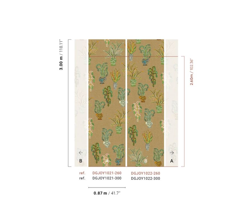 Vliestapete Wandbilder, khaki, Blumen, DGJOY1022-300, Joy, Masureel