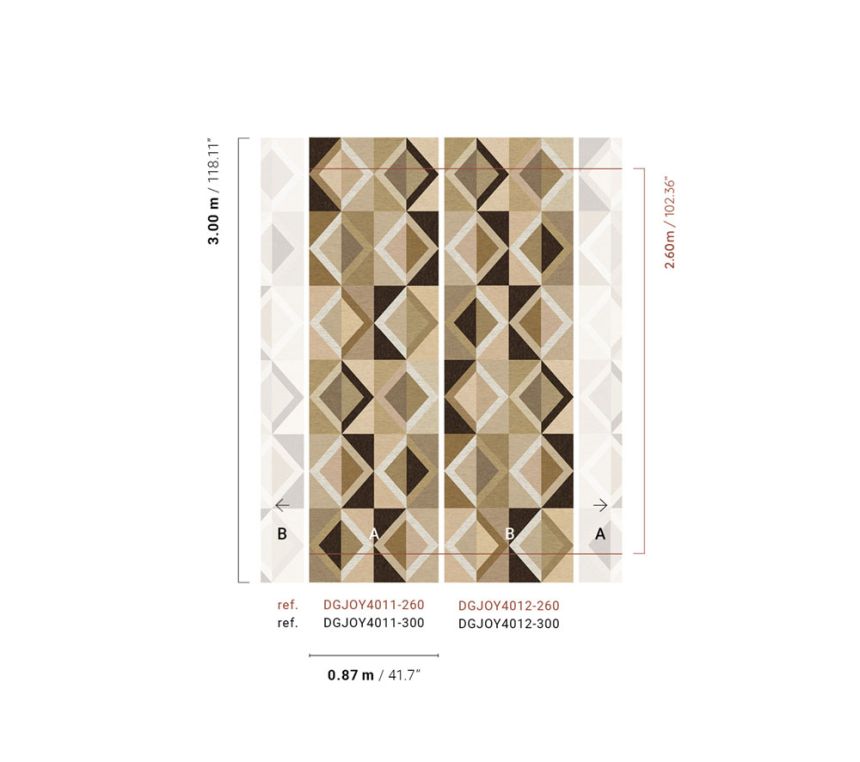 Geometrische Vliestapete Wandbilder, beige, DGJOY4012-260, Joy, Masureel