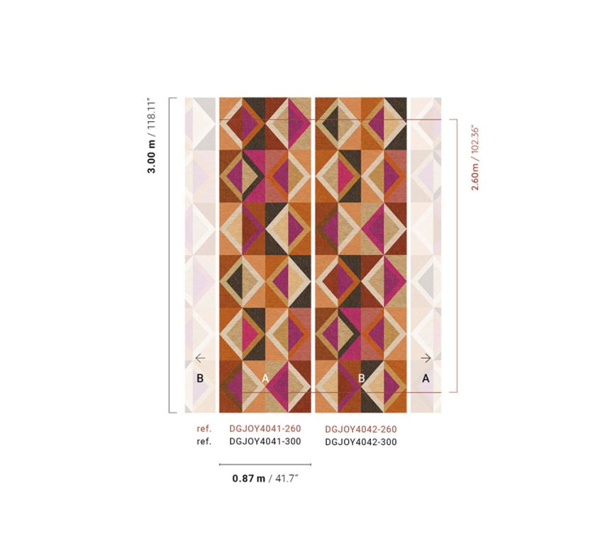 Geometrische Vliestapete Wandbilder, braun-lila, DGJOY4041-260, Joy, Masureel