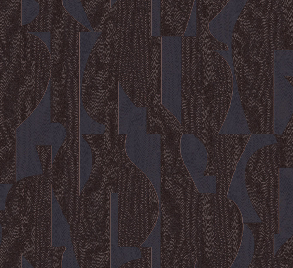 Geometrische Vliestapete, braun-schwarz, TER304, Terra, Masureel