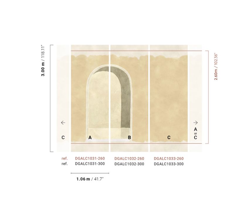 3D Fototapete, Arkade, Creme, DGALC1032-260, Terra, Masureel
