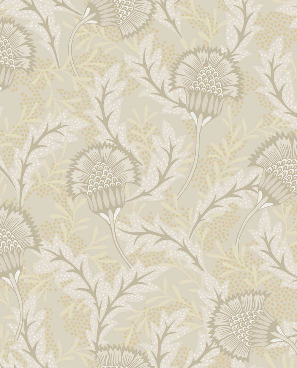 Vliestapete, creme-gold, Blumen, 340210, Solange, Eijffinger