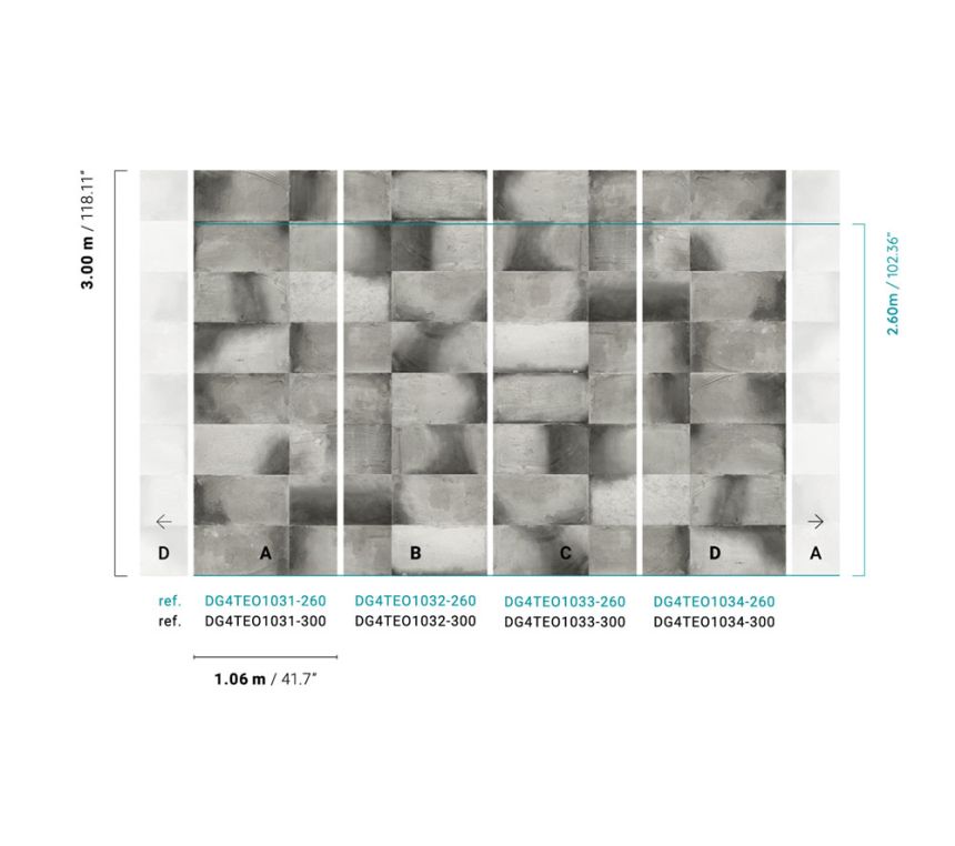 Fototapete, Wandverkleidungsimitation, DG4TEO1032-300, Wall Designs IV, Khroma by Masureel