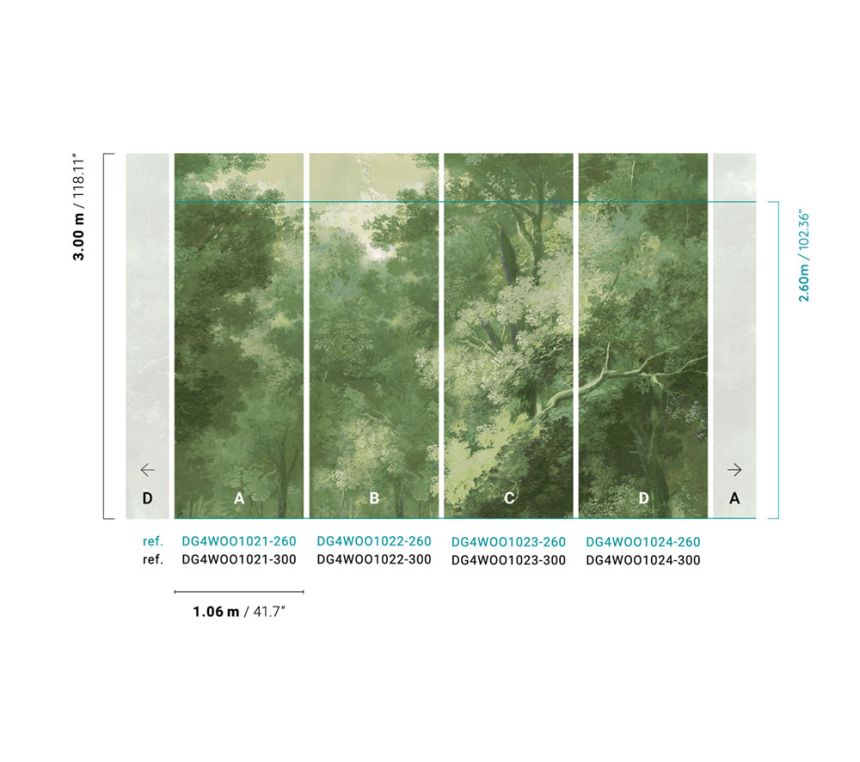 Fototapete, Wald, Bäume, DG4WOO1024-300, Wall Designs IV, Khroma by Masureel