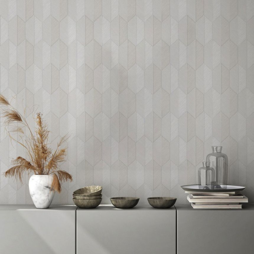 Geometrische Vliestapete, grau, 1501-2, Vera, AdaWall