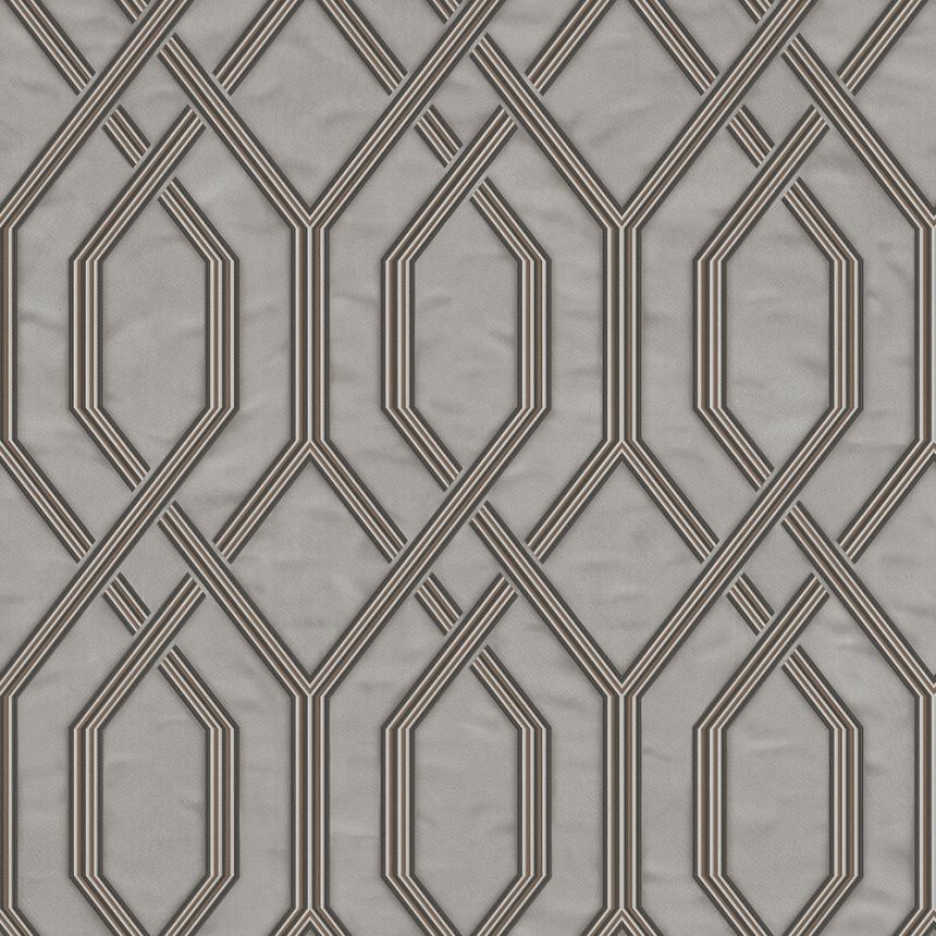 Geometrische Vliestapete, grau-silber, 1502-5, Vera, AdaWall