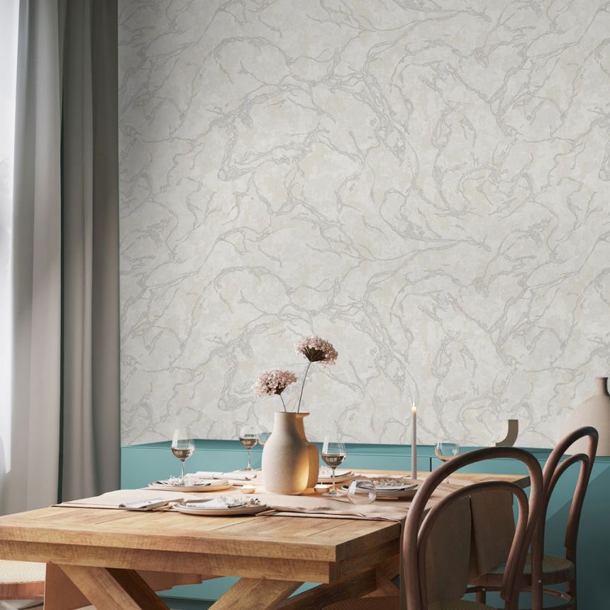 Vliestapete, creme-grau, Marmor, 1503-1, Vera, AdaWall