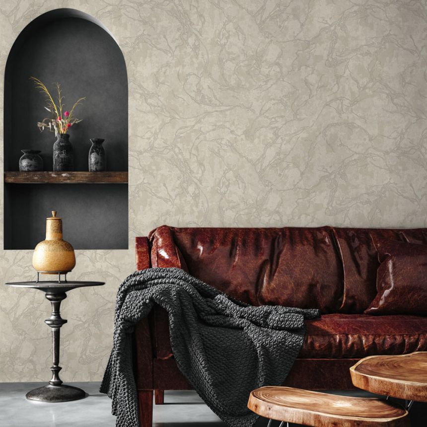 Vliestapete, beige, Marmor, 1503-2, Vera, AdaWall