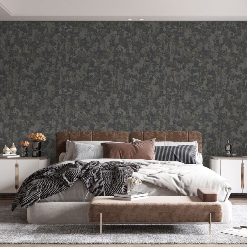 Vliestapete, schwarz-silber, Stuck, 1504-5, Vera, AdaWall