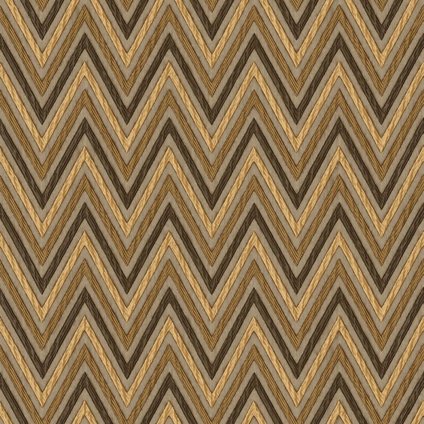 Geometrische Vliestapete, braun, Zickzack-Muster, 1509-4, Vera, AdaWall