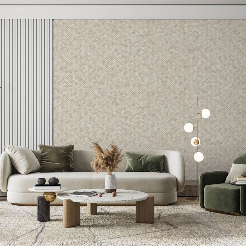 Vliestapete, beige, Matt-Imitat, 1511-3, Vera, AdaWall