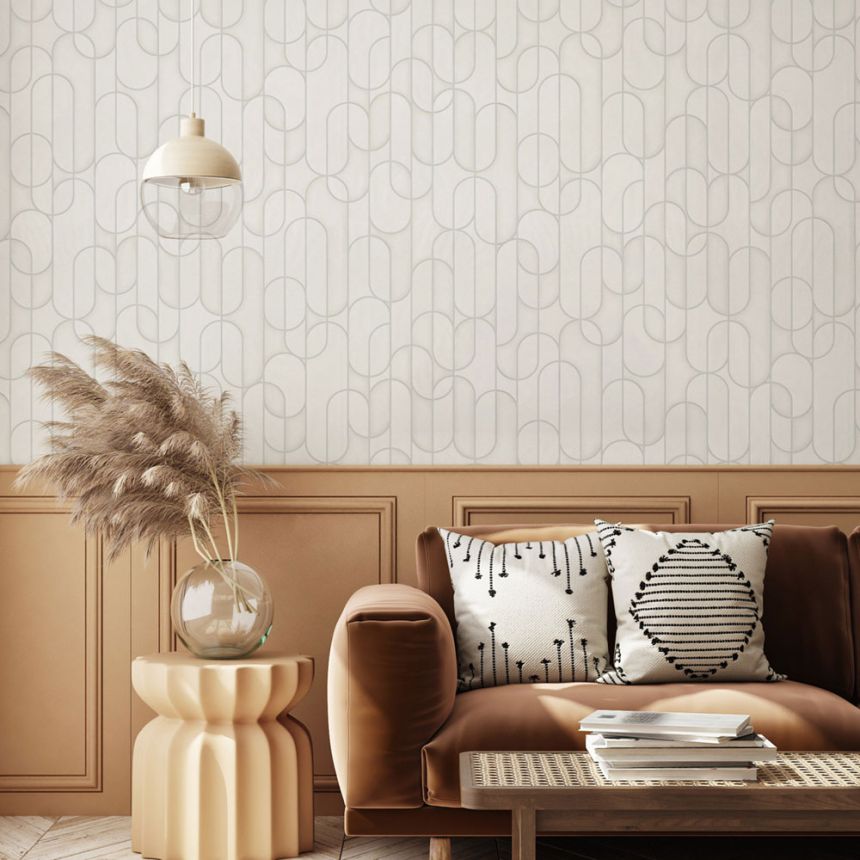 Geometrische Vliestapete, creme, 1514-1, Vera, AdaWall