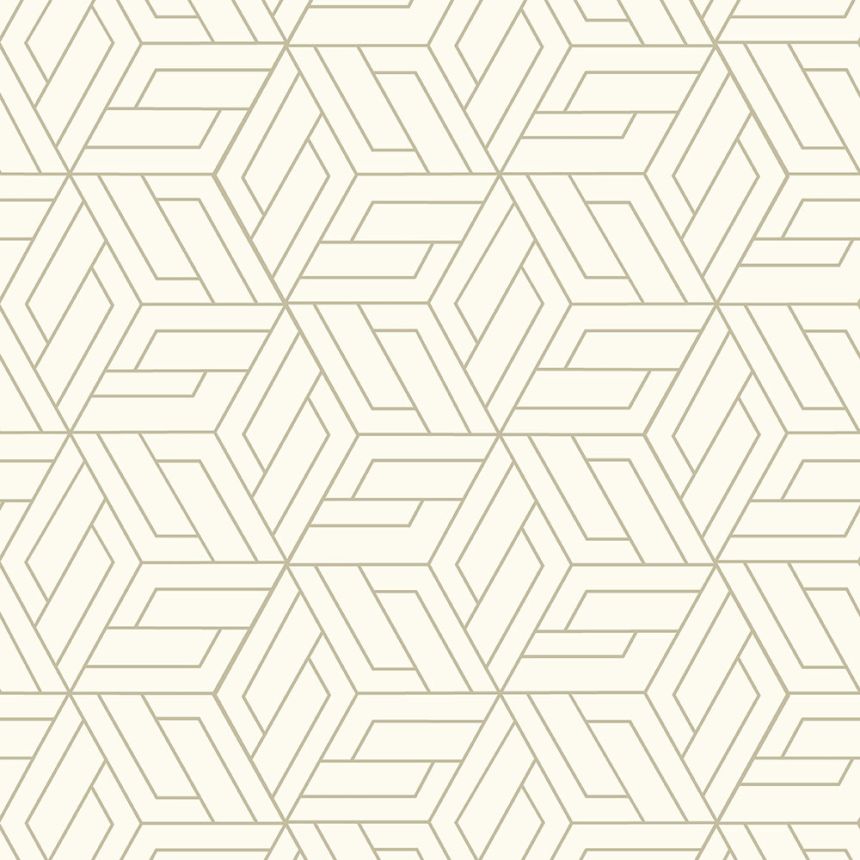 Weiß-goldene geometrische Vliestapete, A67301, Vavex 2026