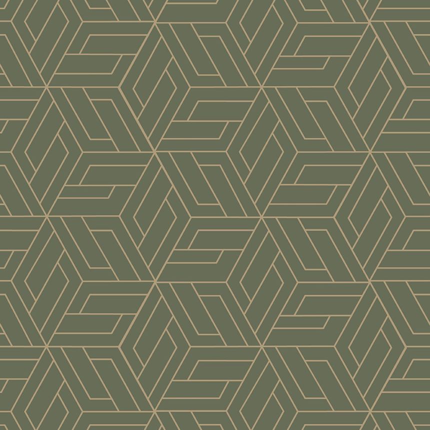 Grün-goldene geometrische Vliestapete, A67303, Vavex 2026