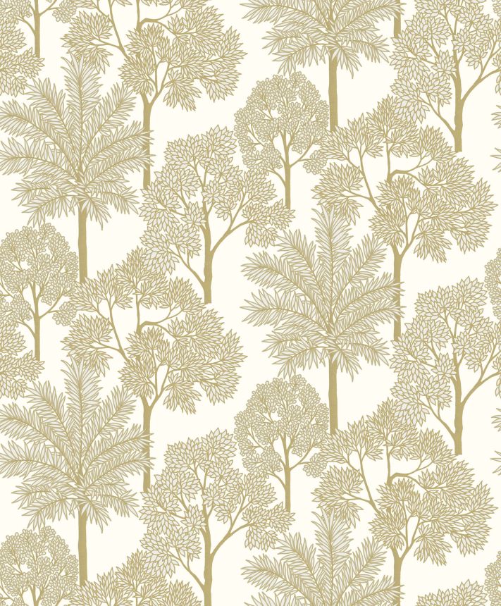 Gold- und cremefarbene Vliestapete, Bäume, A71301, Arcadia, Grandeco
